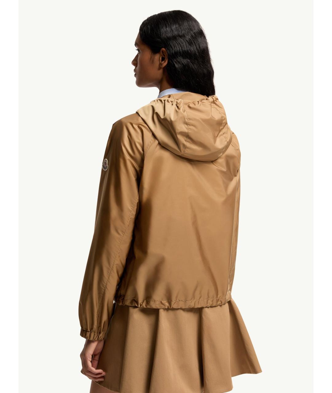 MONCLER Бежевая полиамидовая куртка, фото 4