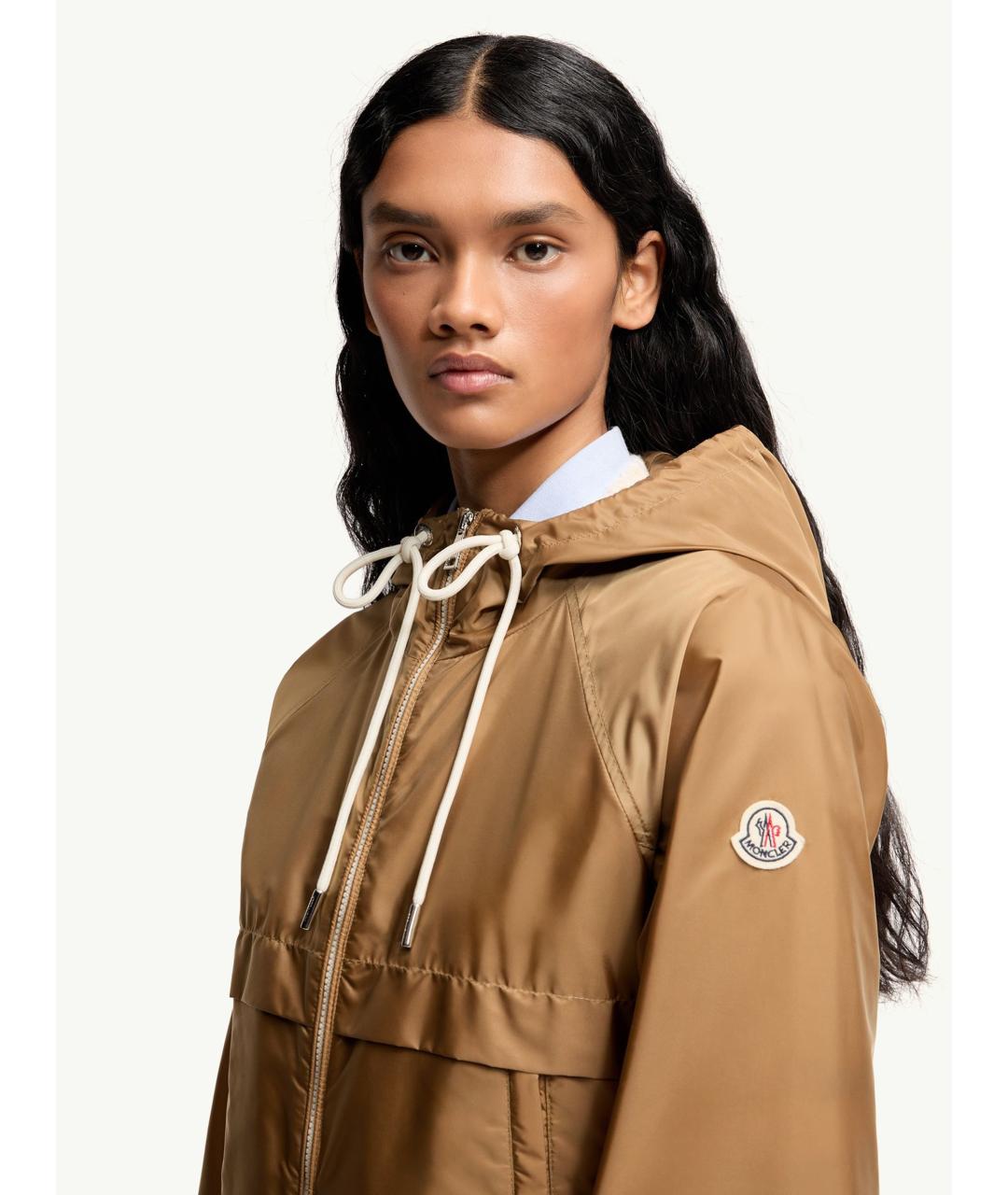 MONCLER Бежевая полиамидовая куртка, фото 6