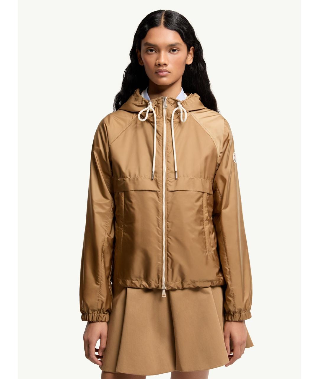 MONCLER Бежевая полиамидовая куртка, фото 3