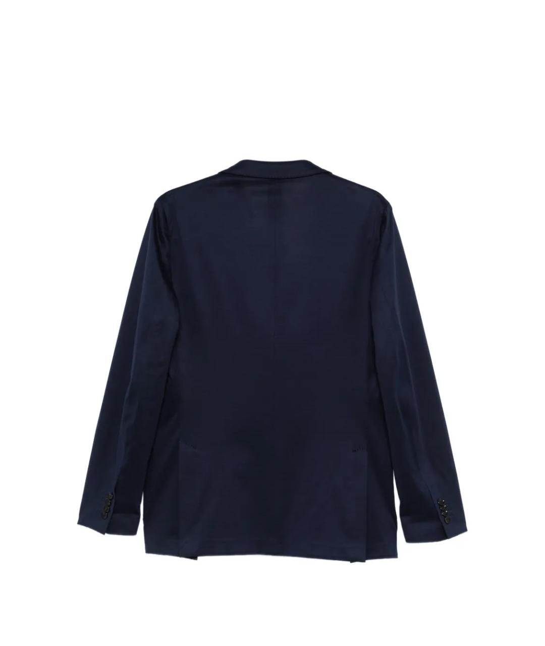 LARDINI Темно-синий хлопковый пиджак, фото 2