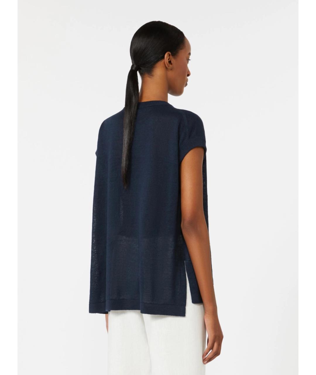 'S MAX MARA Темно-синяя льняная жилетка, фото 4