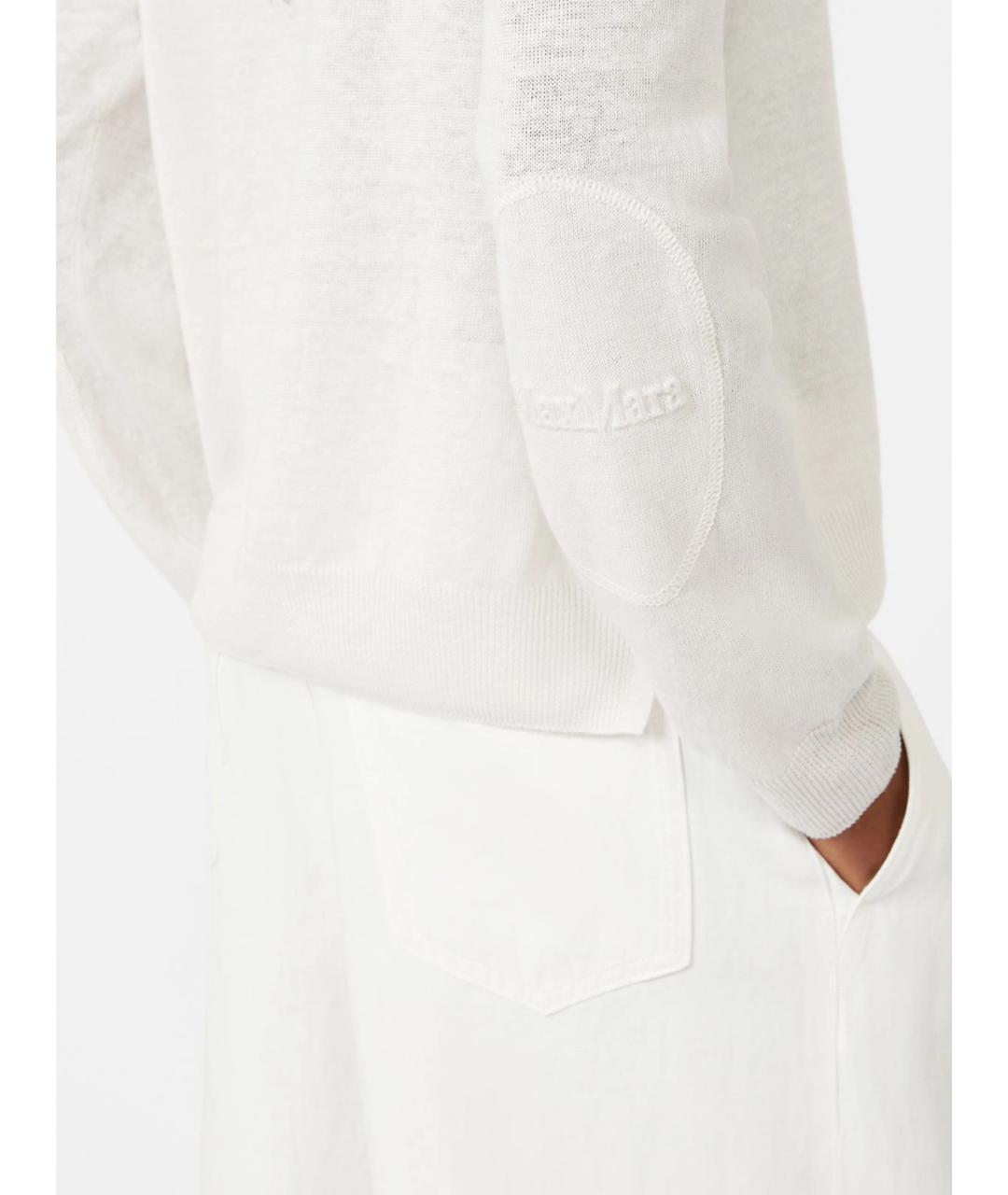 'S MAX MARA Белый льняной джемпер / свитер, фото 5