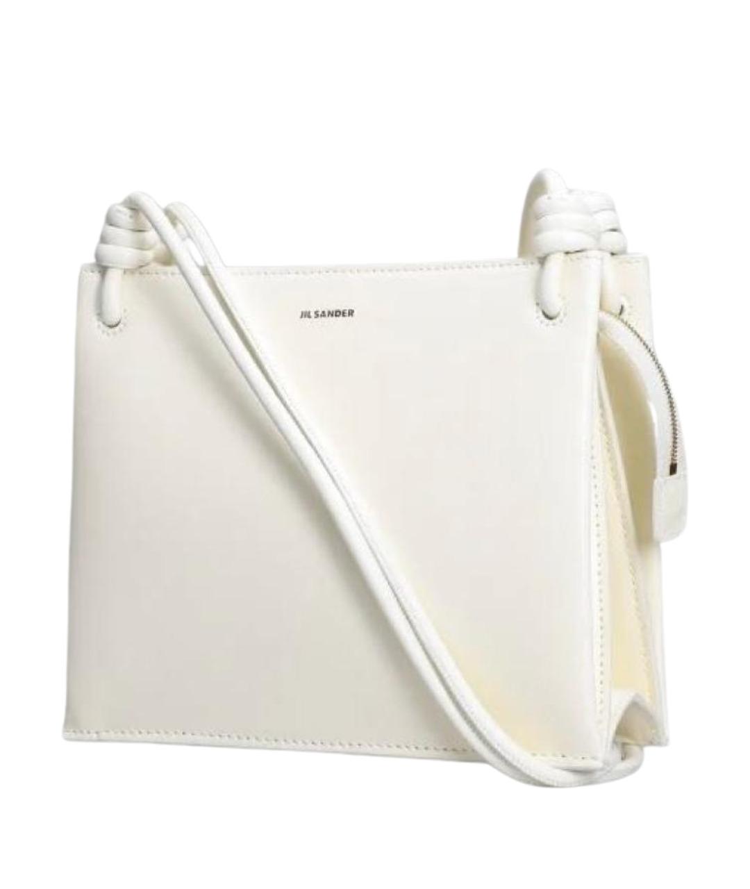 JIL SANDER Белая кожаная сумка через плечо, фото 1