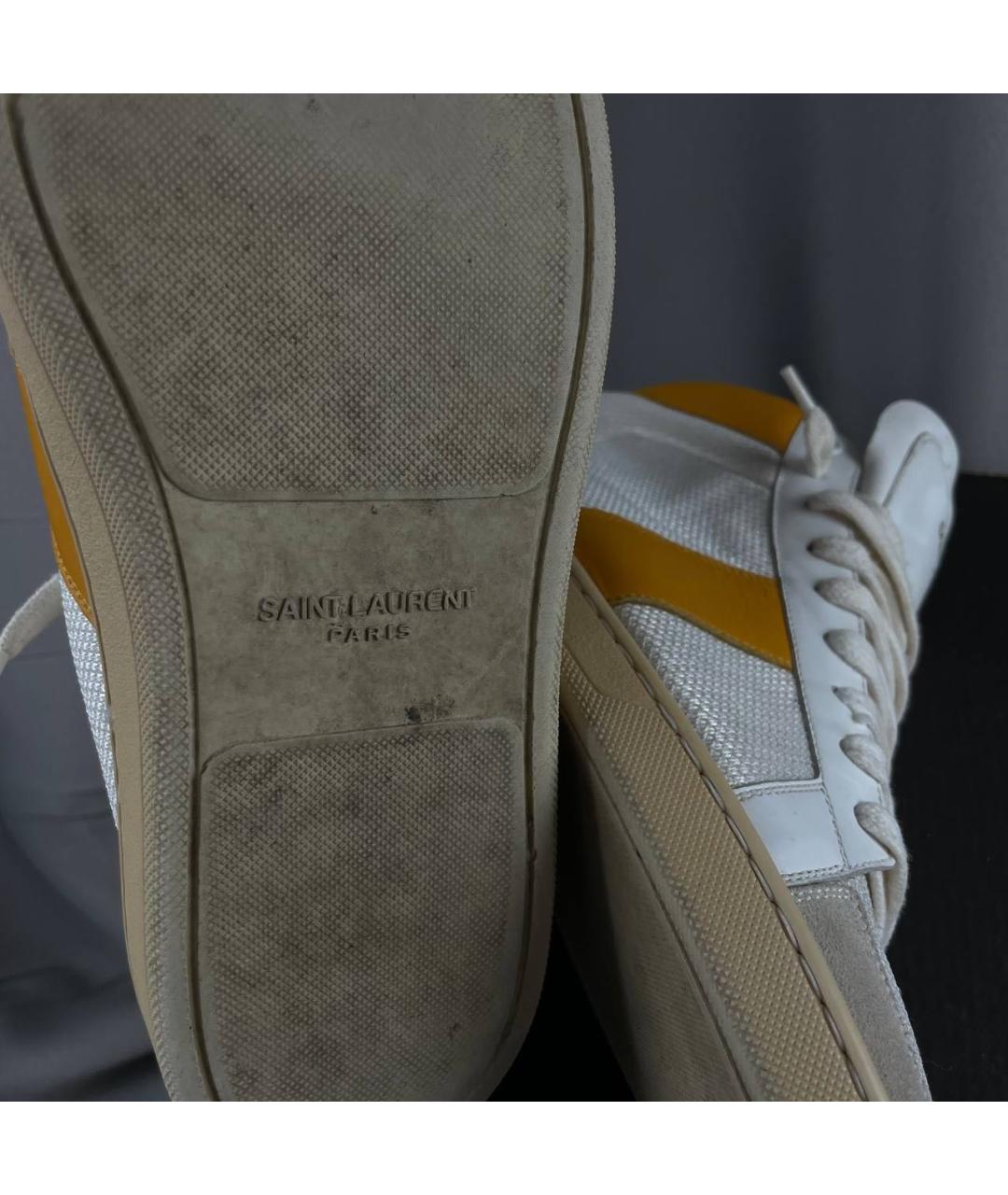 SAINT LAURENT Белые текстильные высокие кроссовки / кеды, фото 6