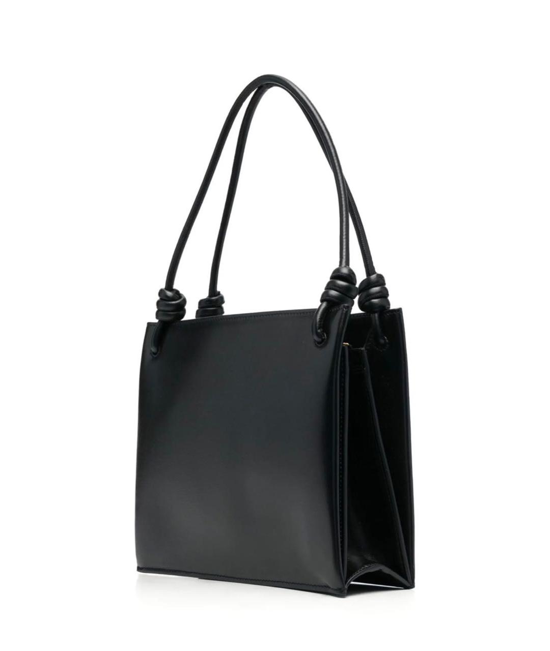 JIL SANDER Черная кожаная сумка тоут, фото 4