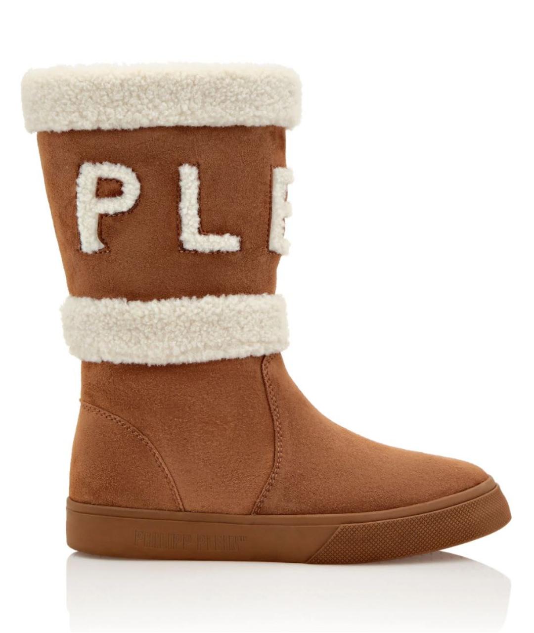 PHILIPP PLEIN Коричневые замшевые сапоги, фото 6