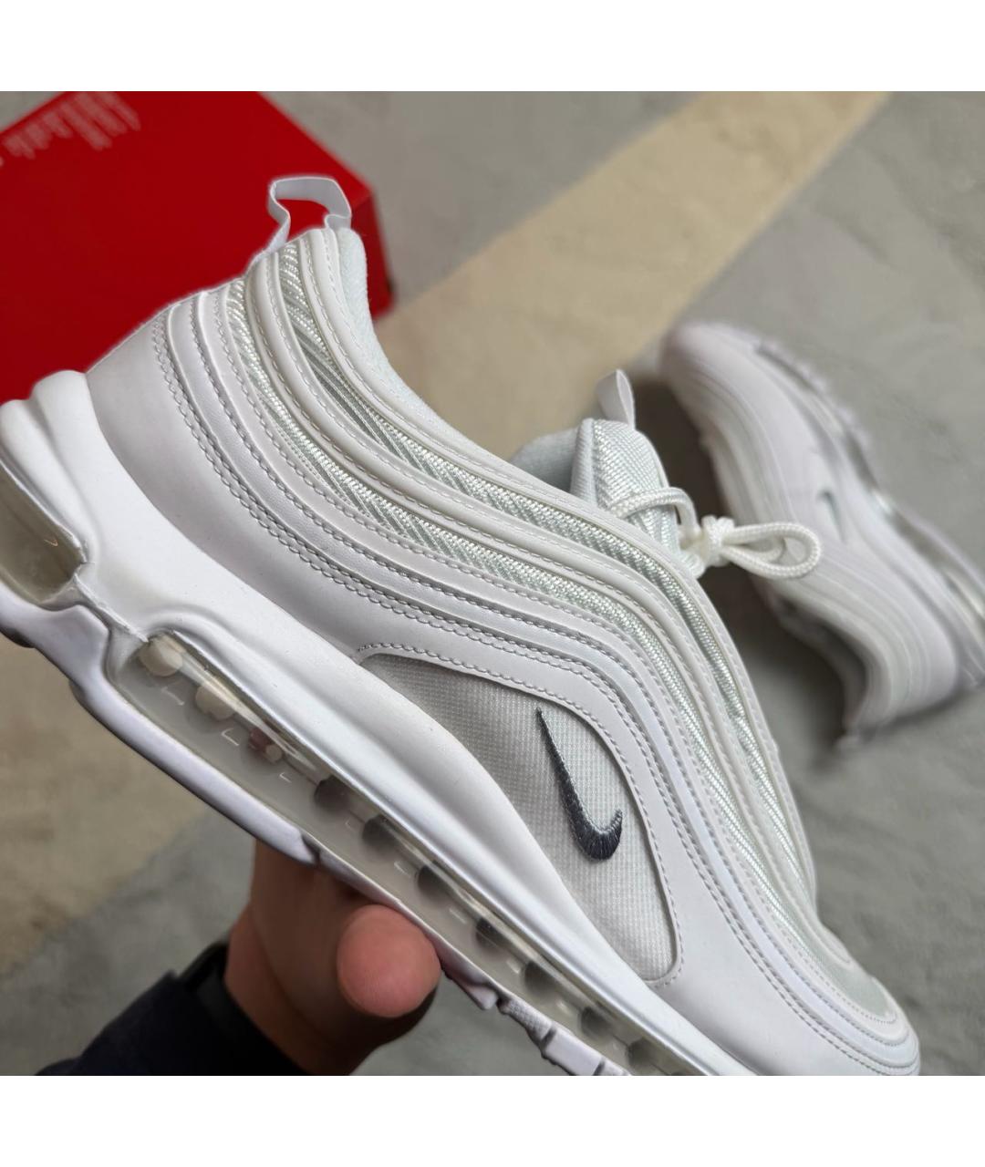 NIKE Белые кожаные низкие кроссовки / кеды, фото 5