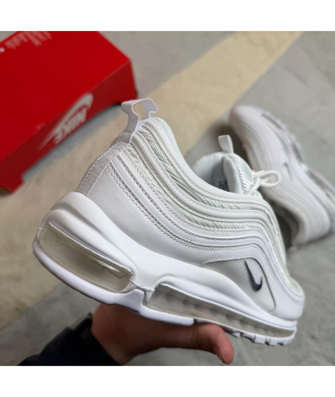 NIKE Белые кожаные низкие кроссовки / кеды, фото 4