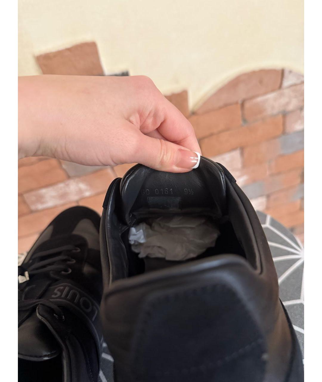 LOUIS VUITTON Черные замшевые низкие кроссовки / кеды, фото 6