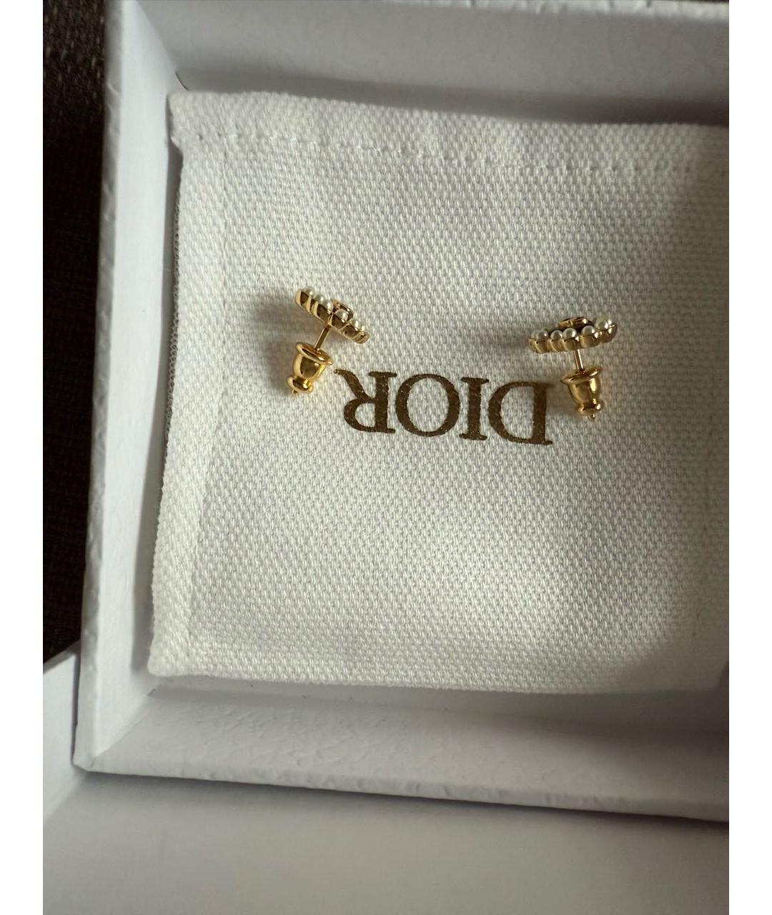 CHRISTIAN DIOR Золотые металлические серьги, фото 3