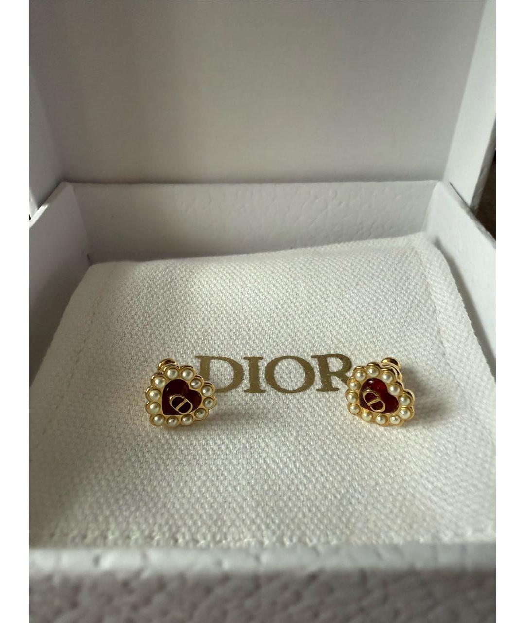 CHRISTIAN DIOR Золотые металлические серьги, фото 2