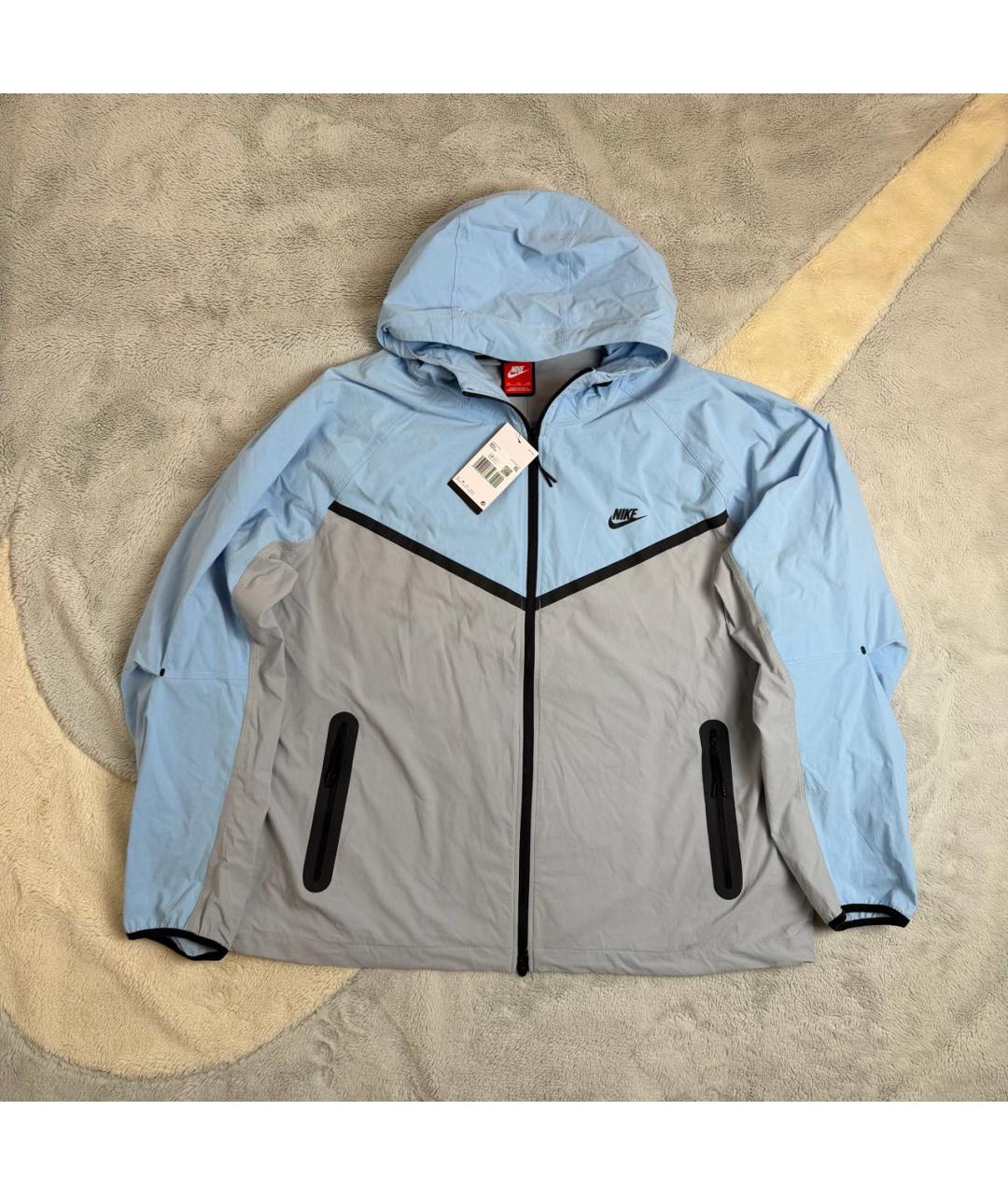 NIKE Голубая полиамидовая куртка, фото 2