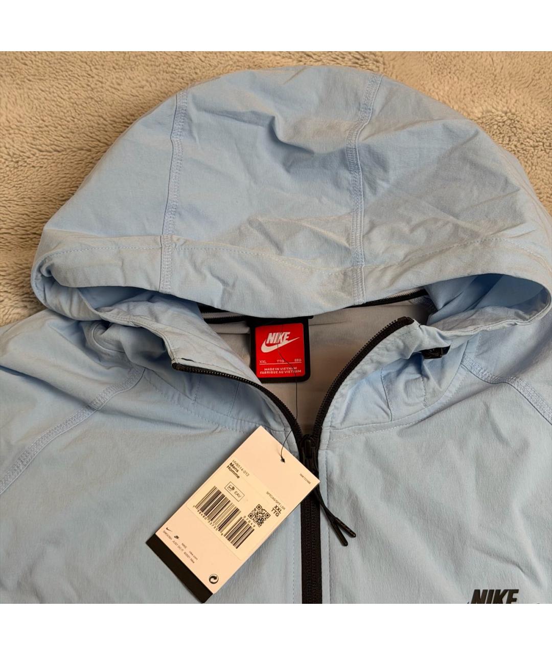 NIKE Голубая полиамидовая куртка, фото 6