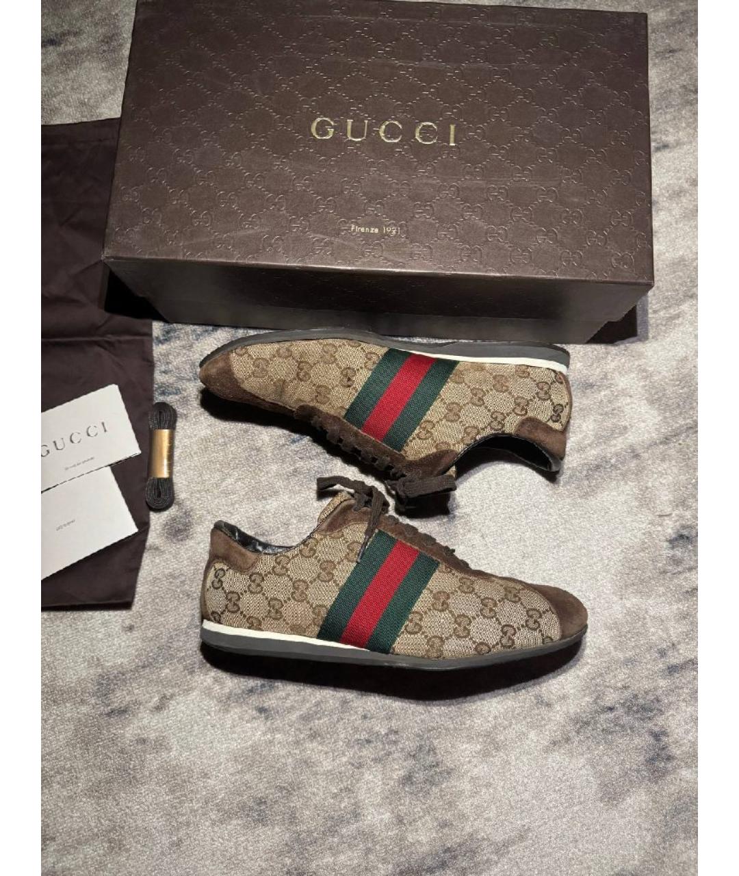 GUCCI Бежевые низкие кроссовки / кеды, фото 10