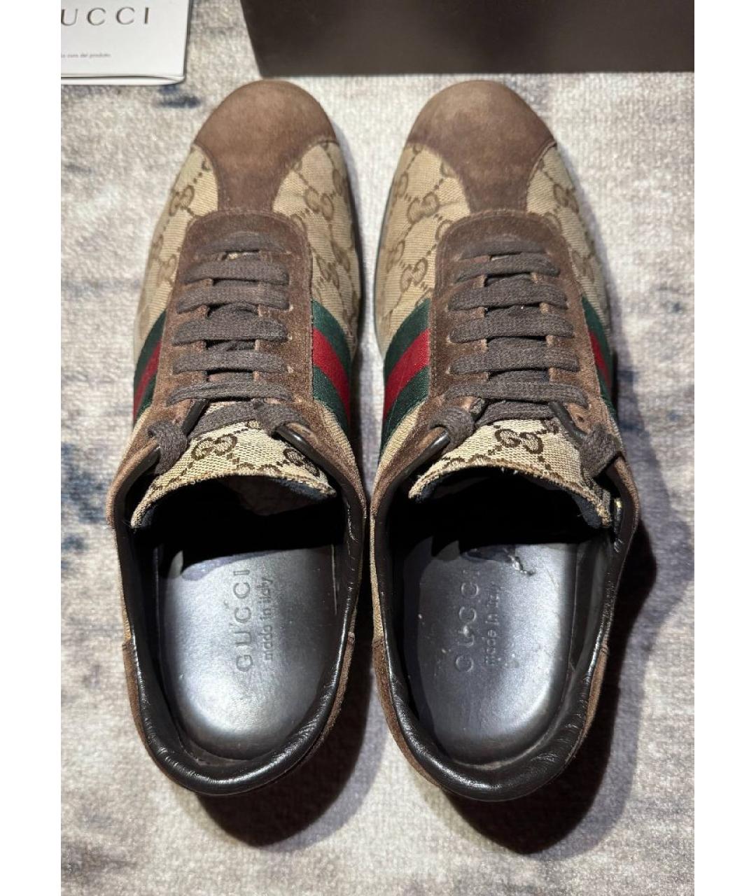 GUCCI Бежевые низкие кроссовки / кеды, фото 4