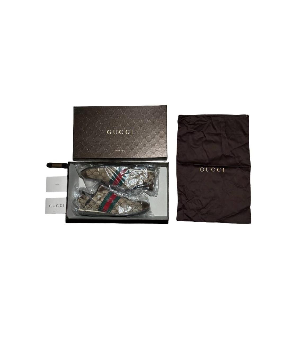 GUCCI Бежевые низкие кроссовки / кеды, фото 2