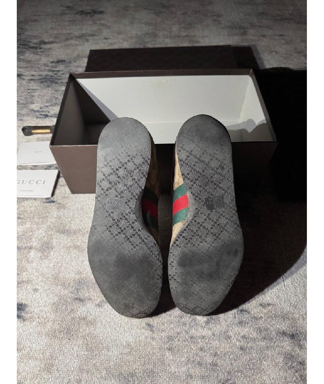 GUCCI Бежевые низкие кроссовки / кеды, фото 7