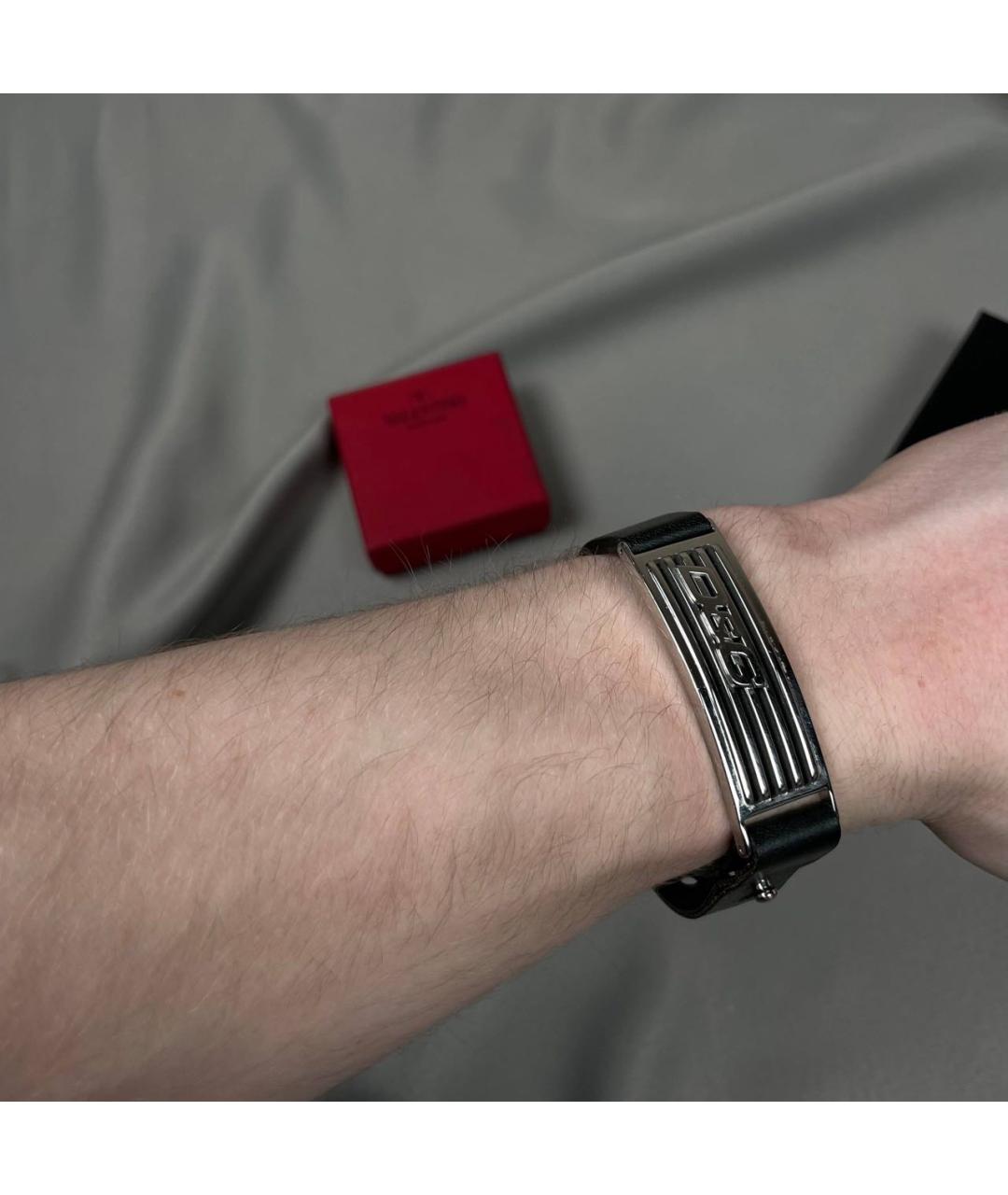 DOLCE&GABBANA Черный кожаный браслет, фото 4