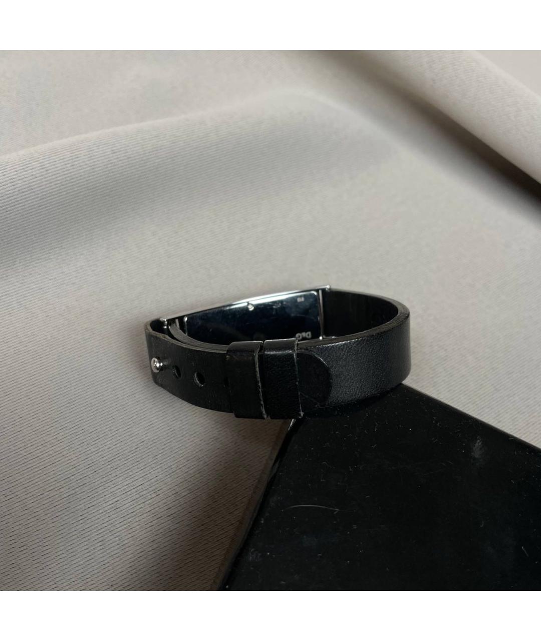 DOLCE&GABBANA Черный кожаный браслет, фото 3