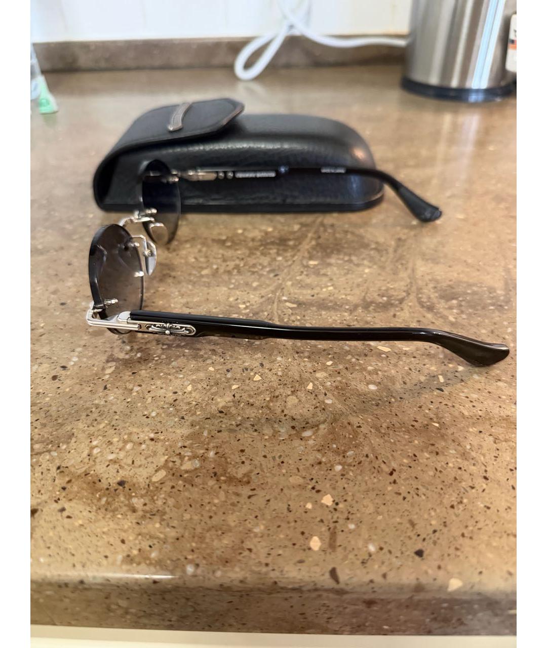 CHROME HEARTS Серые металлические солнцезащитные очки, фото 7