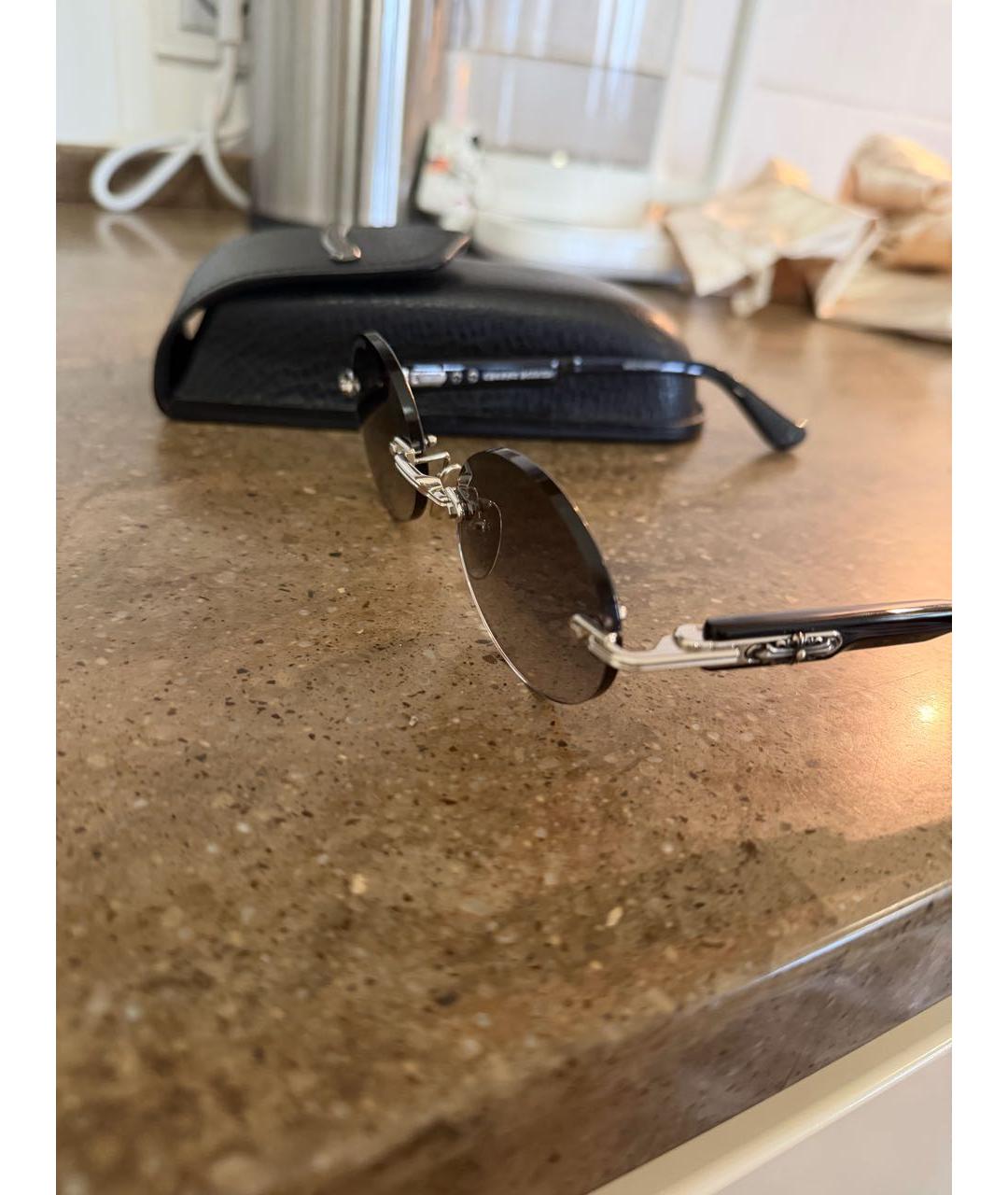 CHROME HEARTS Серые металлические солнцезащитные очки, фото 5