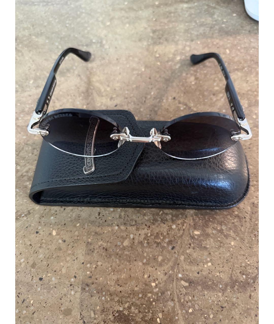 CHROME HEARTS Серые металлические солнцезащитные очки, фото 3