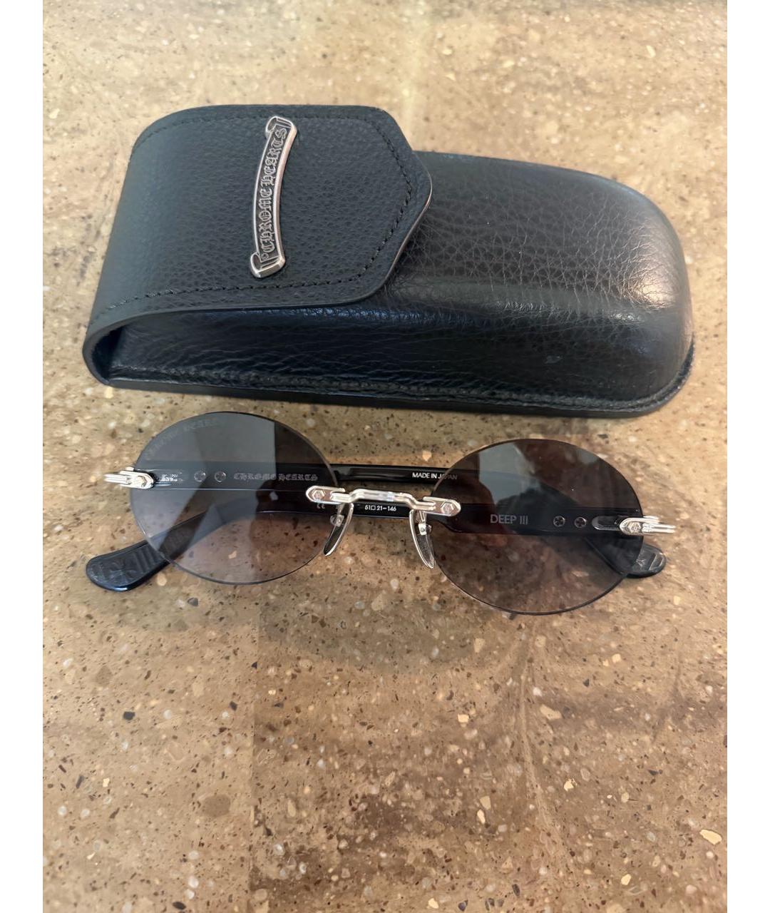 CHROME HEARTS Серые металлические солнцезащитные очки, фото 9