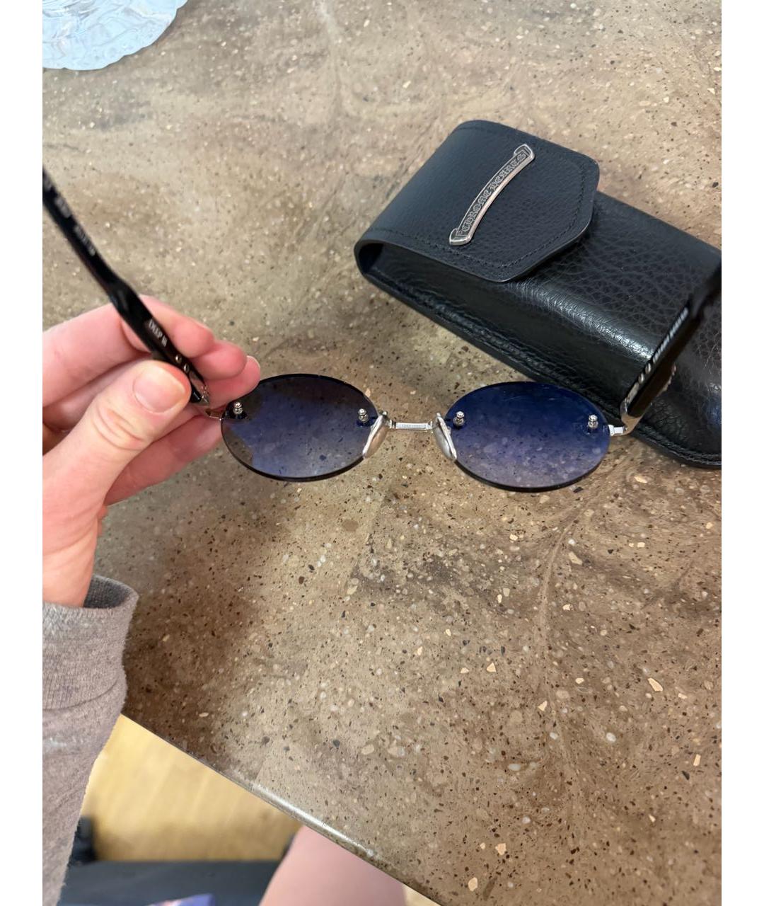 CHROME HEARTS Серые металлические солнцезащитные очки, фото 6