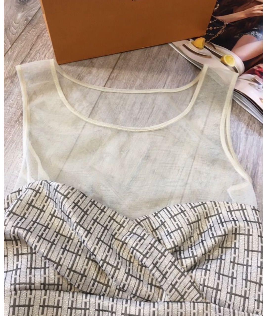 PATRIZIA PEPE Бежевое полиэстеровое коктейльное платье, фото 3