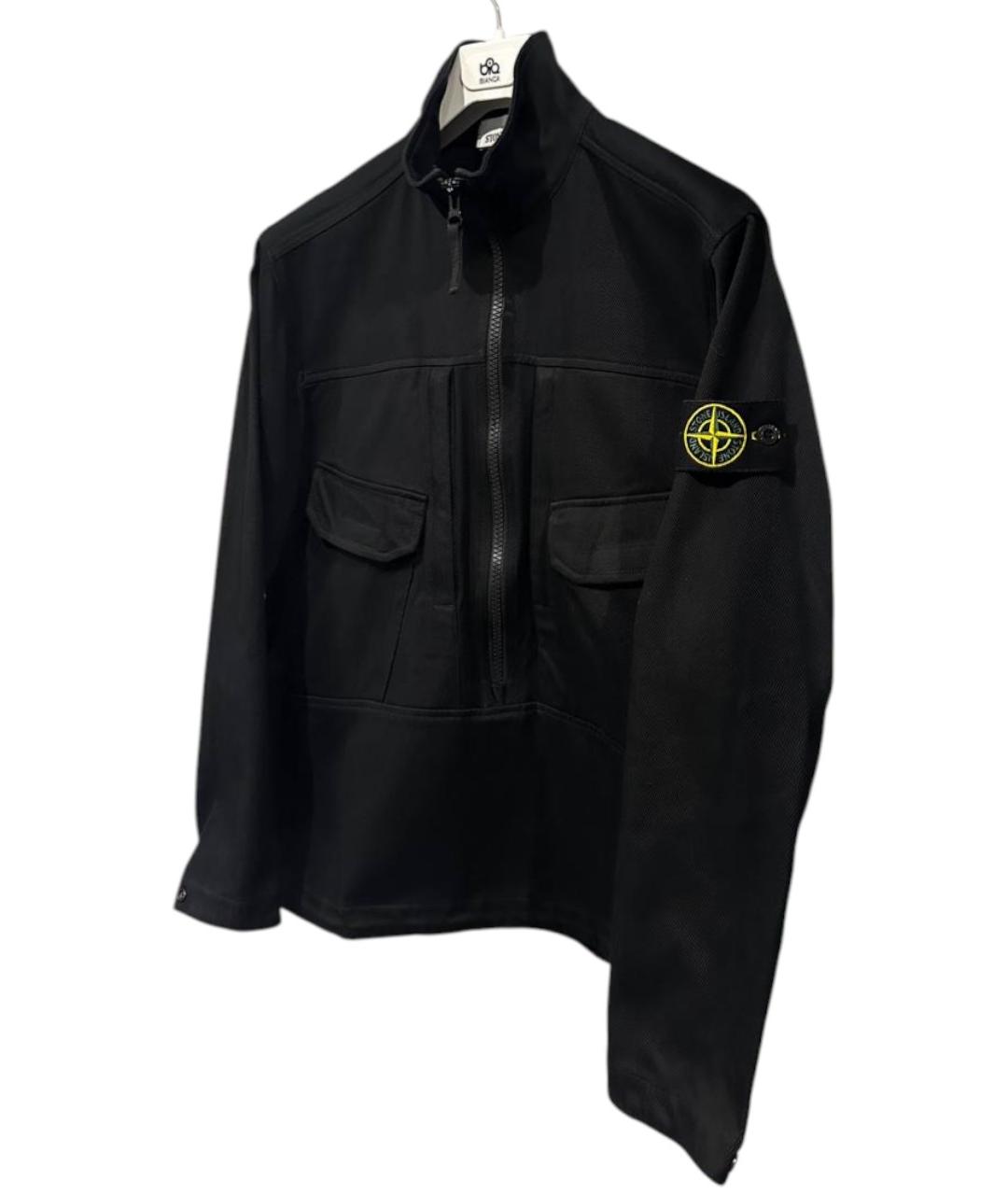 STONE ISLAND Черная хлопковая куртка, фото 2