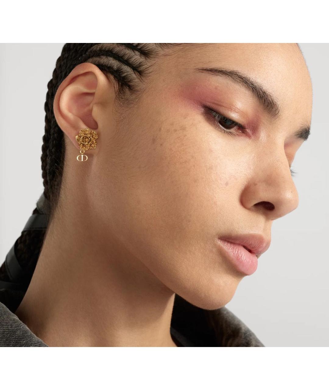 CHRISTIAN DIOR Золотые металлические серьги, фото 4