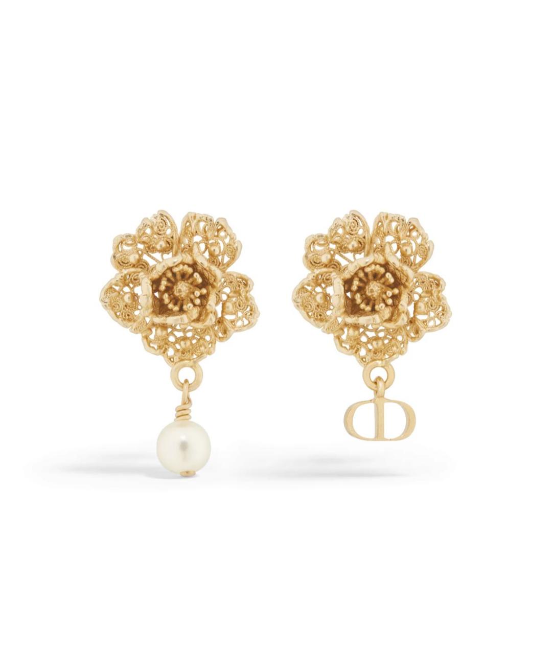 CHRISTIAN DIOR Золотые металлические серьги, фото 1