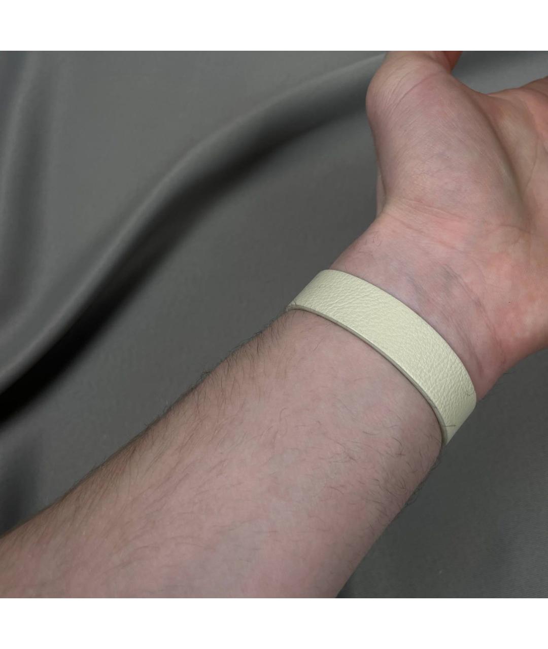 VALENTINO Бежевый кожаный браслет, фото 5