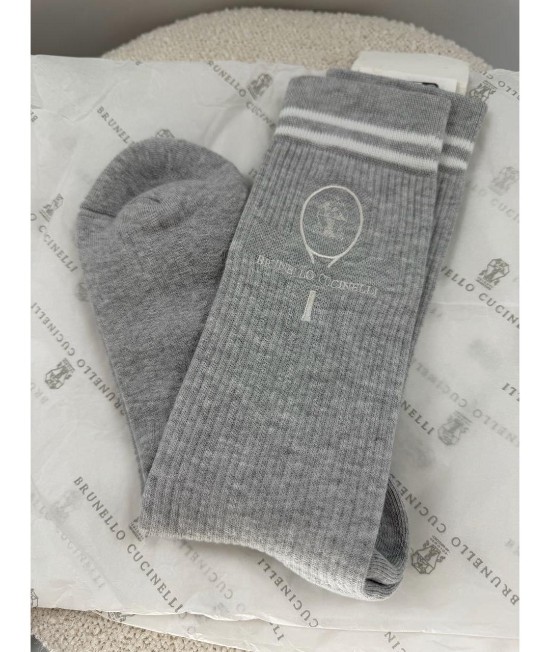 BRUNELLO CUCINELLI Серые носки, чулки и колготы, фото 6