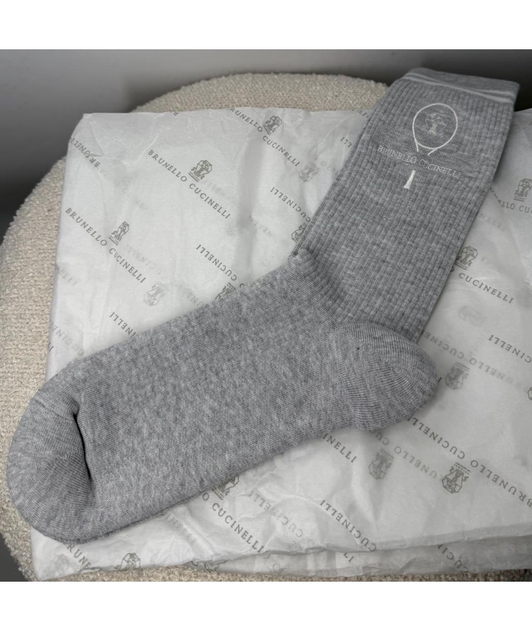 BRUNELLO CUCINELLI Серые носки, чулки и колготы, фото 3