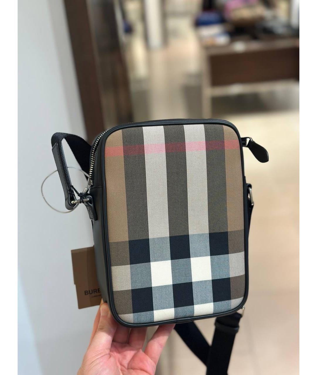 BURBERRY Коричневая тканевая барсетка, фото 2