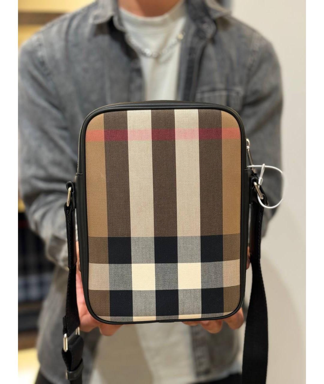 BURBERRY Коричневая тканевая барсетка, фото 3