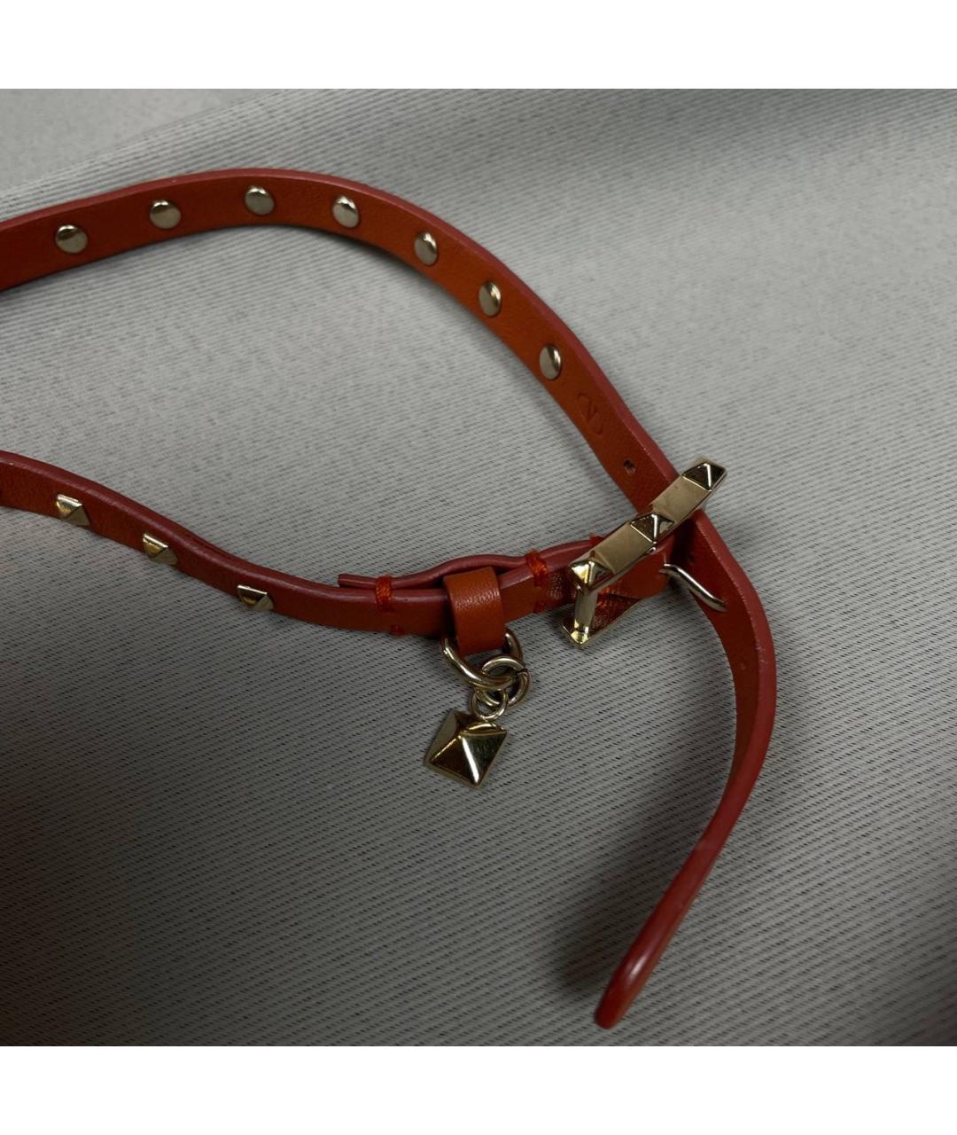 VALENTINO Красный кожаный браслет, фото 3