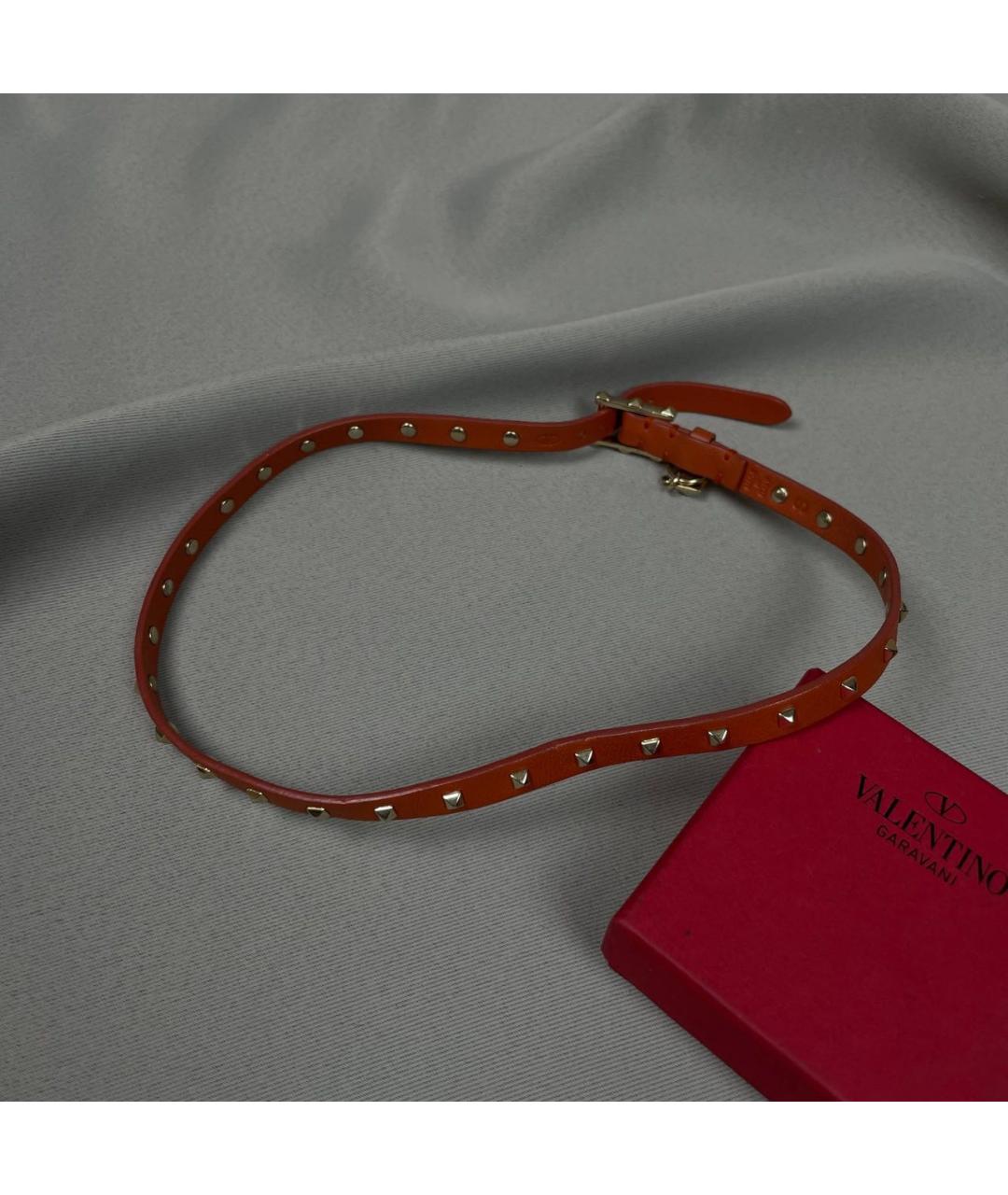 VALENTINO Красный кожаный браслет, фото 4