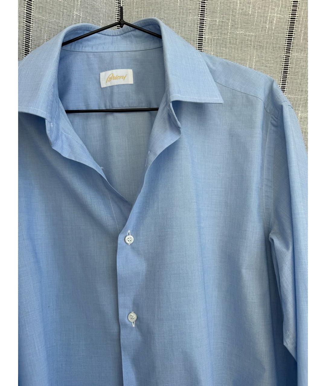 BRIONI Голубая хлопковая классическая рубашка, фото 5