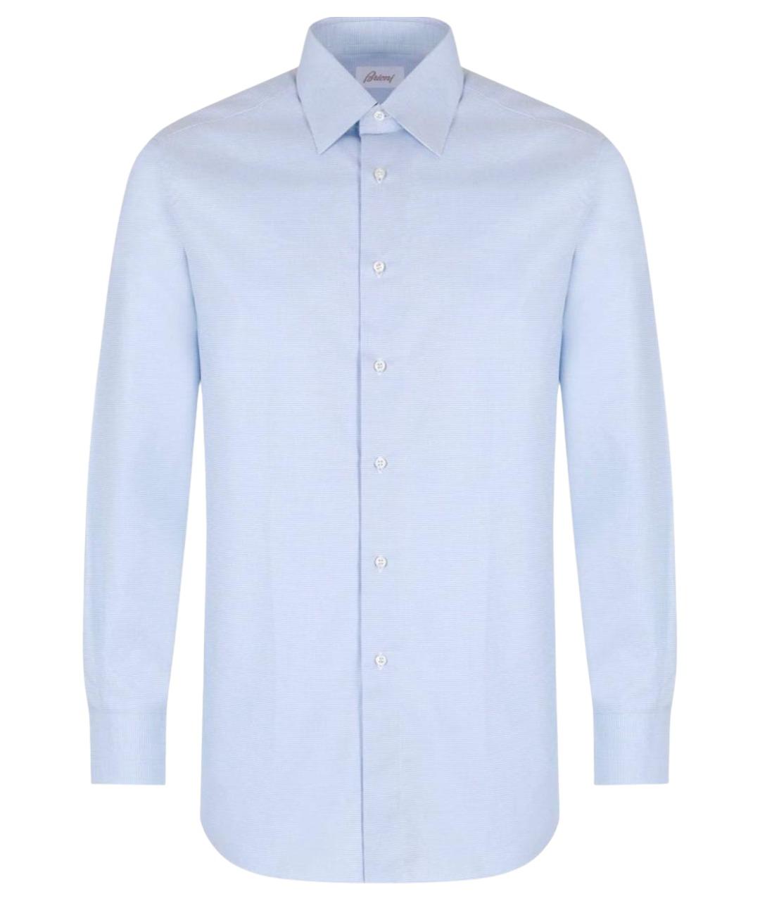 BRIONI Голубая хлопковая классическая рубашка, фото 1