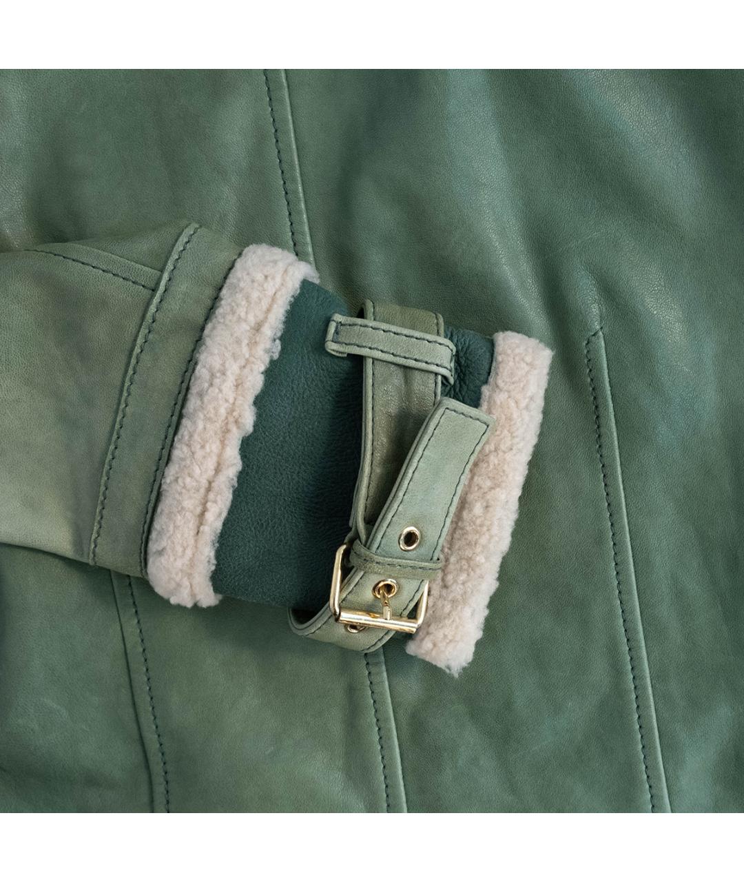 RED VALENTINO Зеленая кожаная дубленка, фото 5