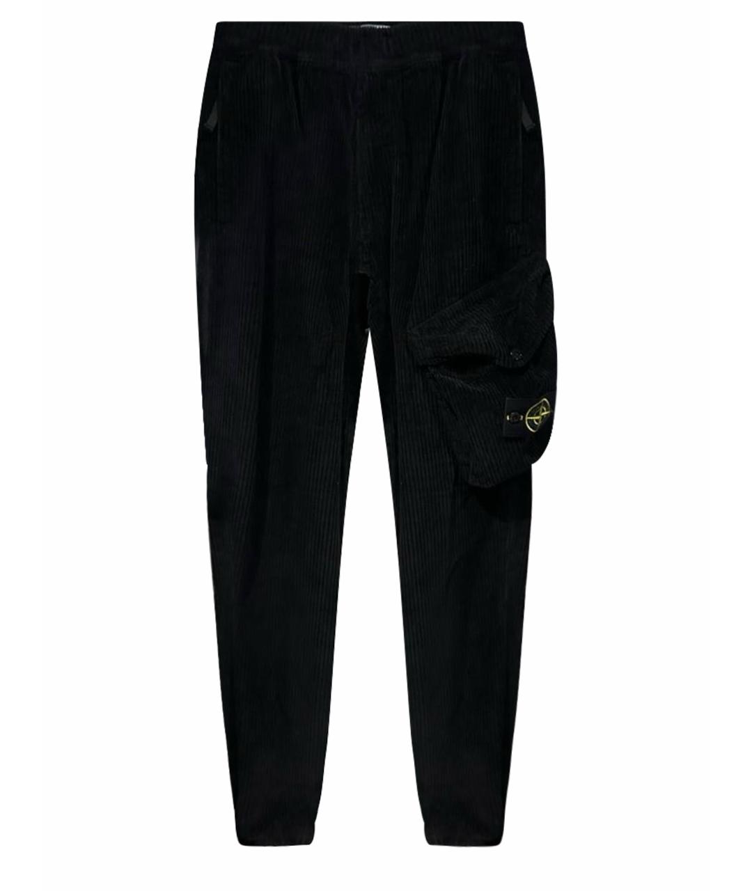 STONE ISLAND Черные хлопковые повседневные брюки, фото 1