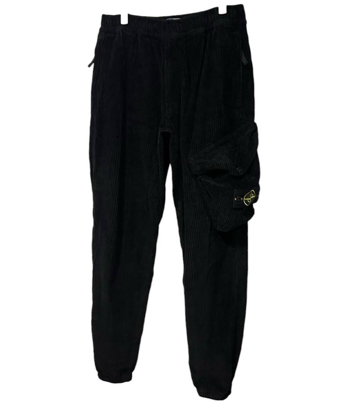 STONE ISLAND Черные хлопковые повседневные брюки, фото 5