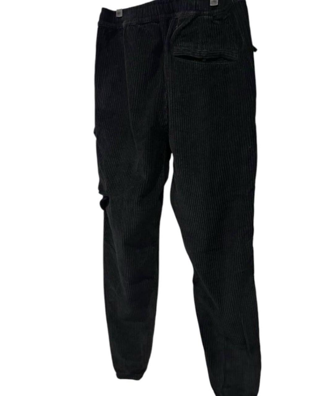 STONE ISLAND Черные хлопковые повседневные брюки, фото 2