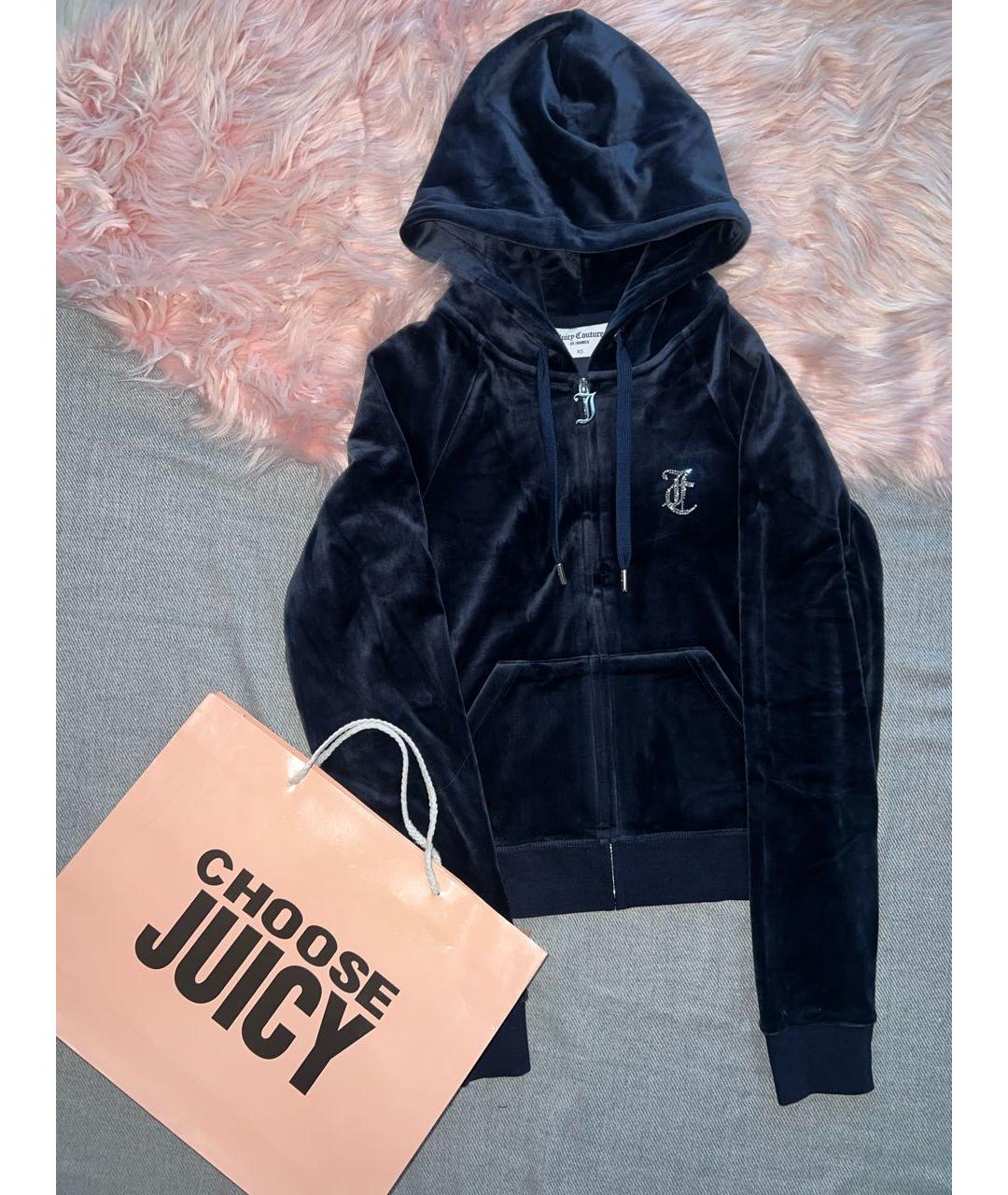 JUICY COUTURE Темно-синий велюровый спортивные костюмы, фото 3