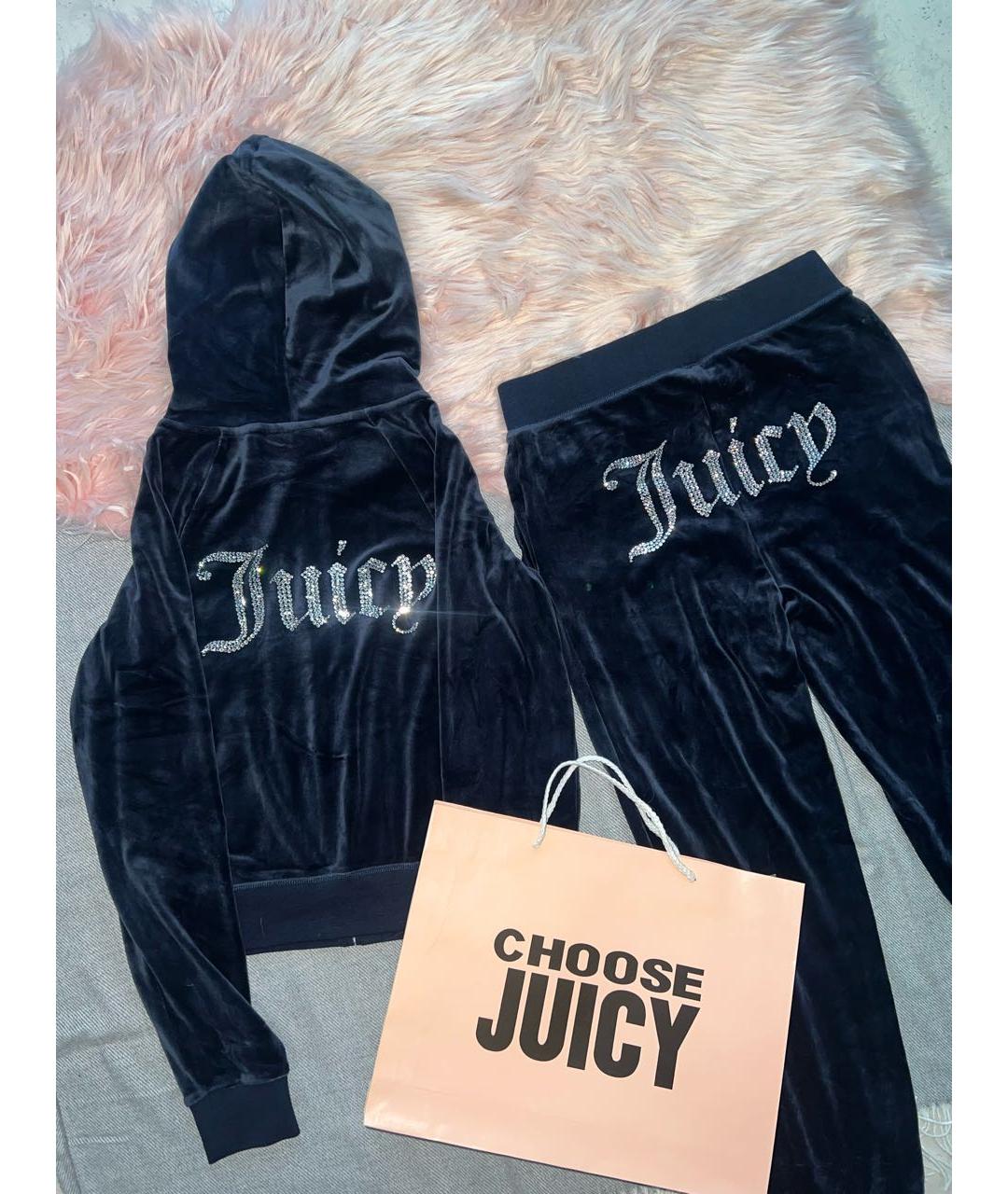 JUICY COUTURE Темно-синий велюровый спортивные костюмы, фото 2