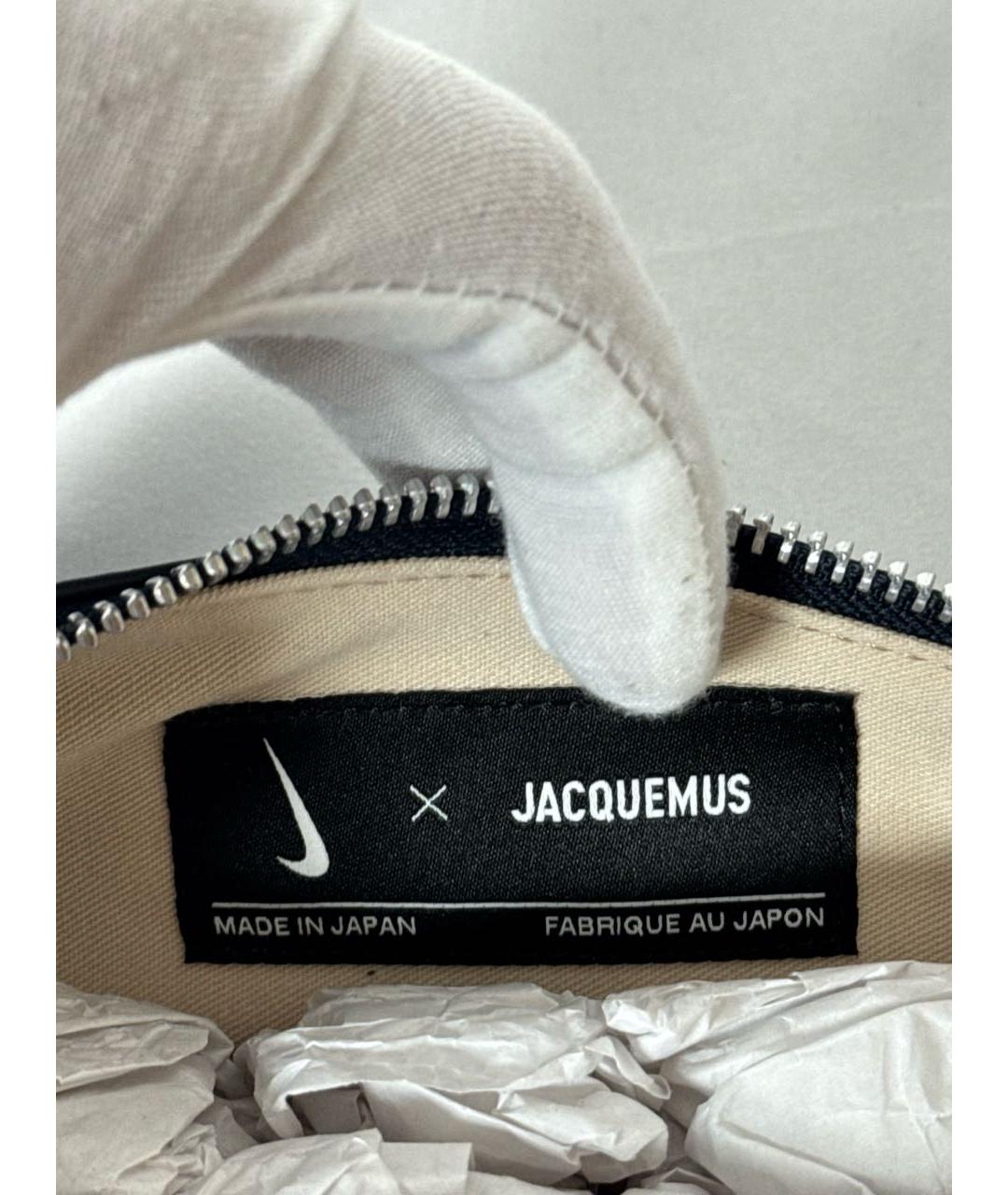 JACQUEMUS Темно-синяя кожаная сумка через плечо, фото 4