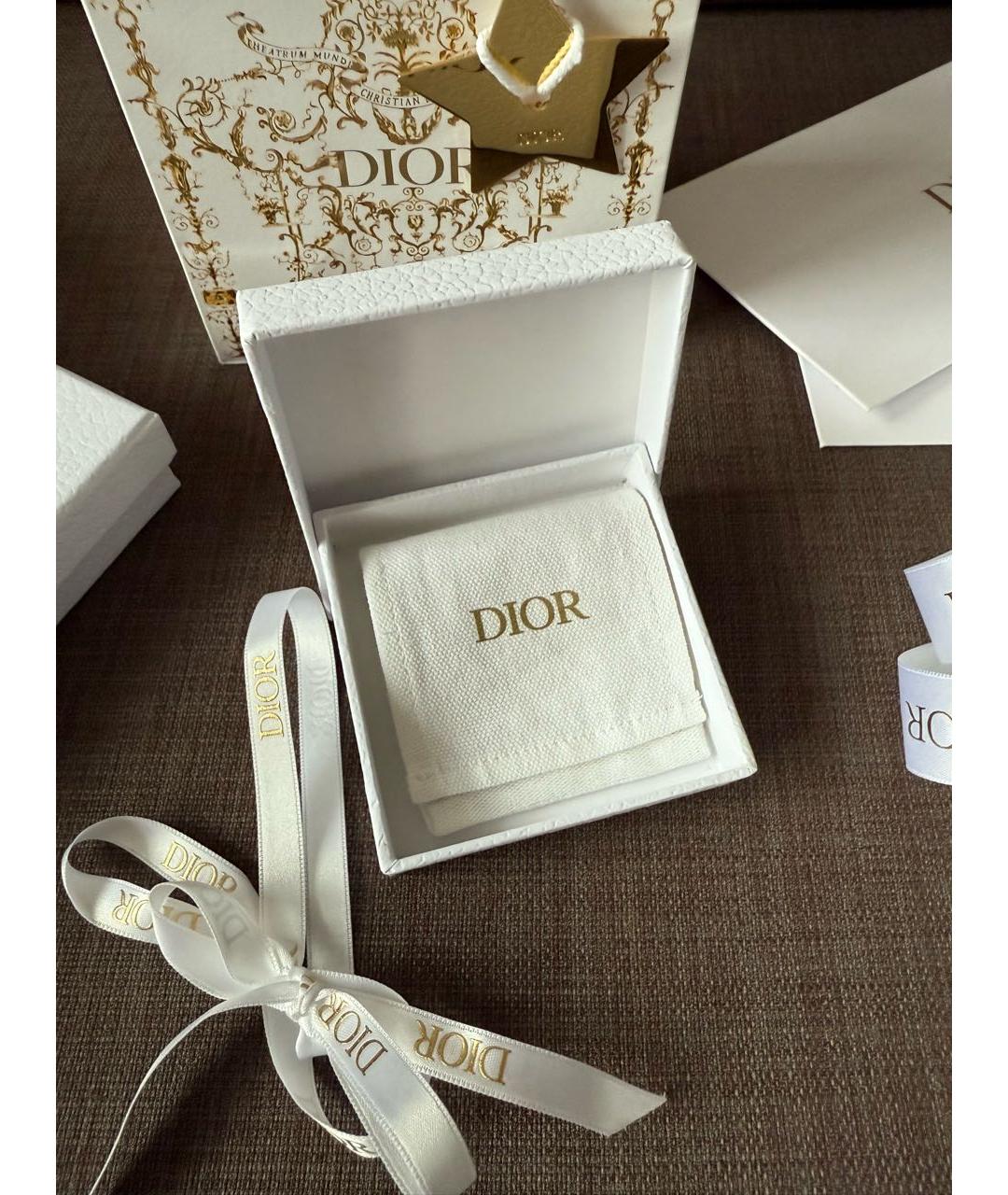 CHRISTIAN DIOR Золотые металлические серьги, фото 7