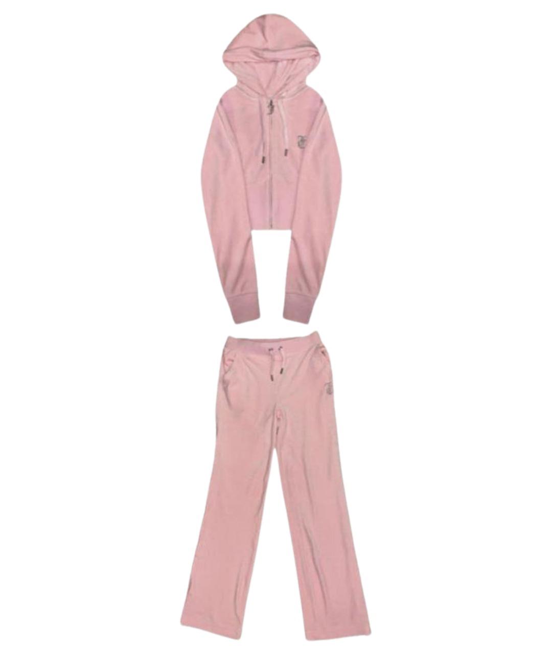 JUICY COUTURE Розовый велюровый спортивные костюмы, фото 1